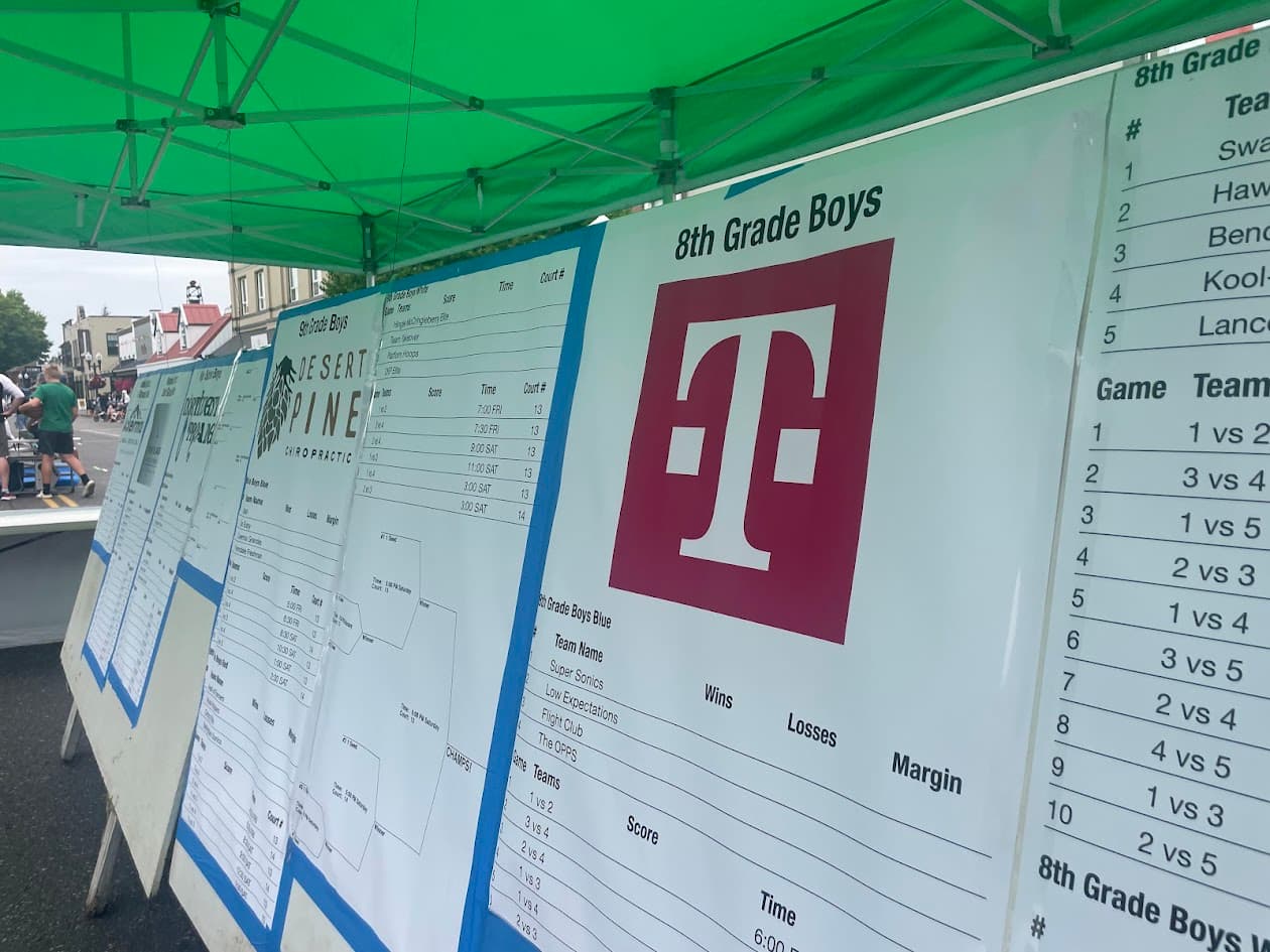 sponsored bracket boards for the basketball tournament