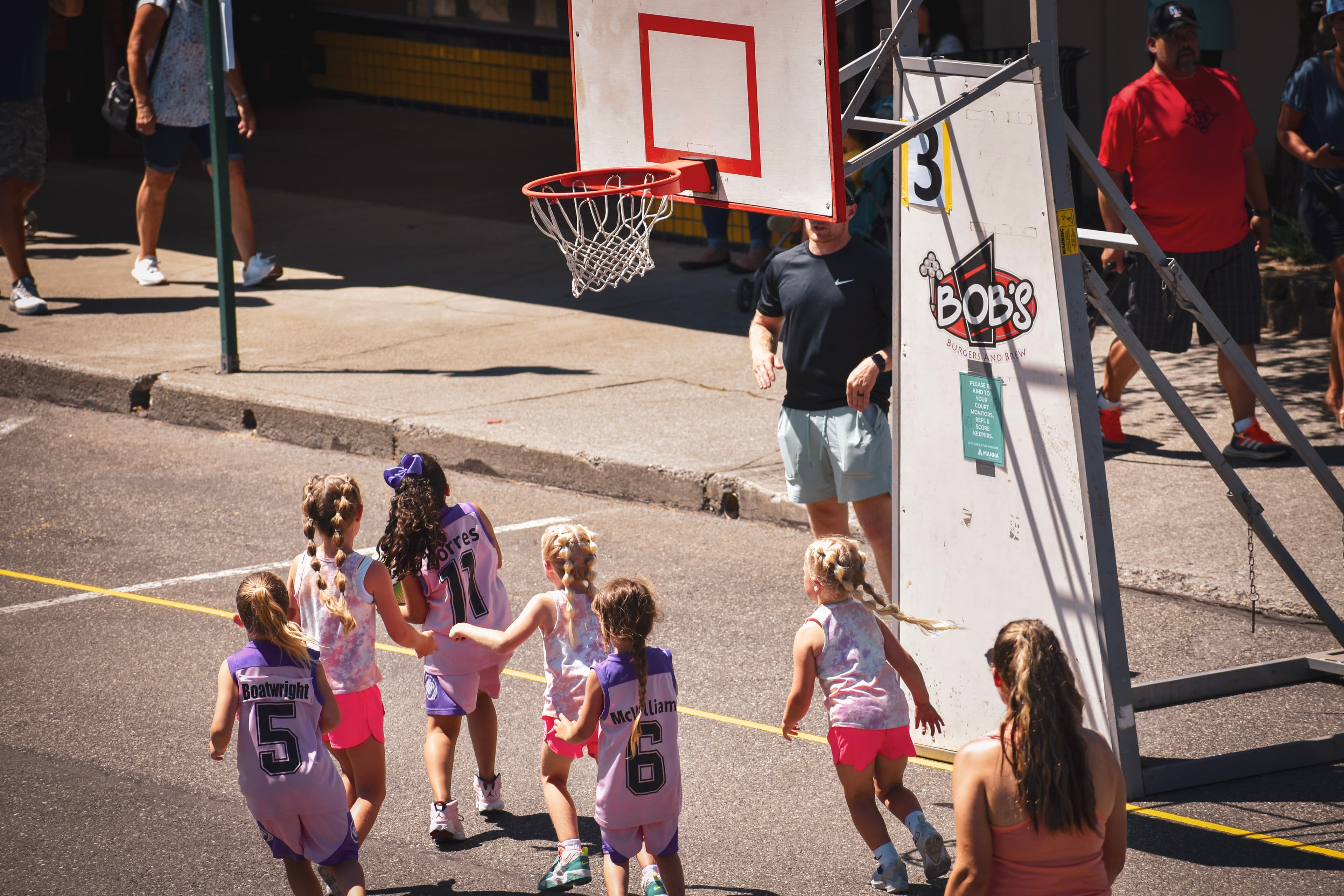a sponsored basketball net